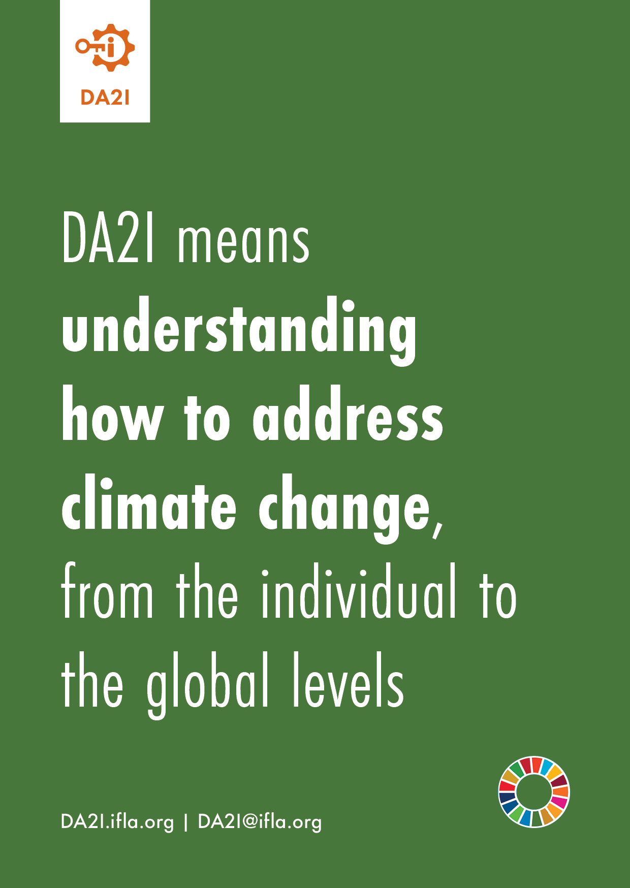 DA2I means understanding how to address climate change, from the individual to the global levels