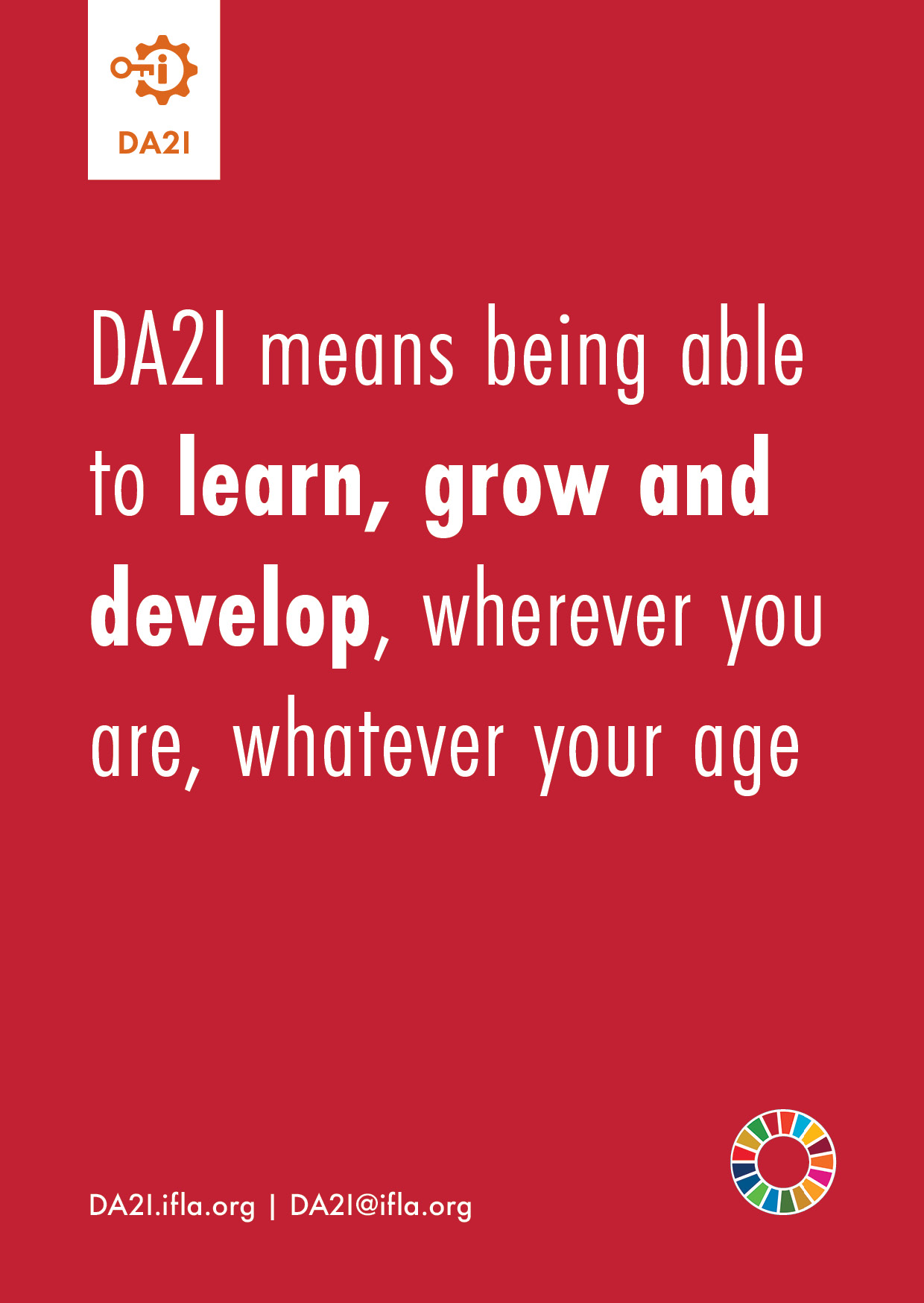 DA2I means being able to learn, grow and develop, wherever you are, whatever your age