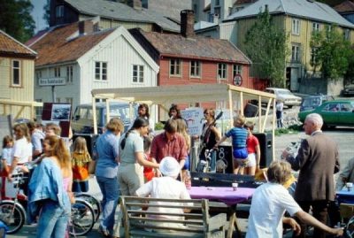 Archival photo of Bakklandet neighborhood, 1981